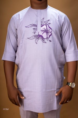 Lilac floral tunic Kaftan