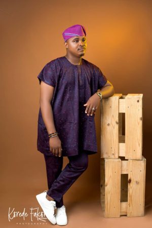 Purple damask patterned danshiki